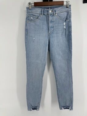 Express Skinny Hi-Rise Distressed light blue  Stretch Jeans Women's Size 4S